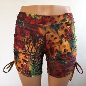 Feather Festival Hot Yoga Short- Long Length Short- Made in USA NEW